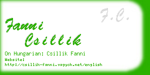 fanni csillik business card